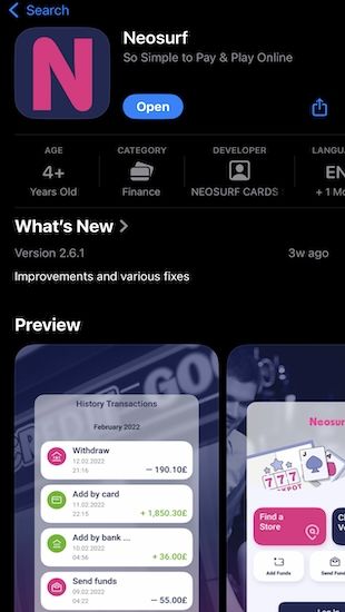 Neosurf Appen