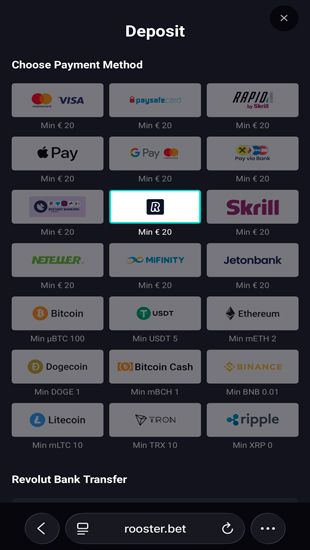 Gå til casinoets indbetalingssektion