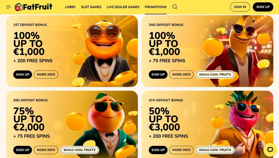 Velkomstbonus fatfruit