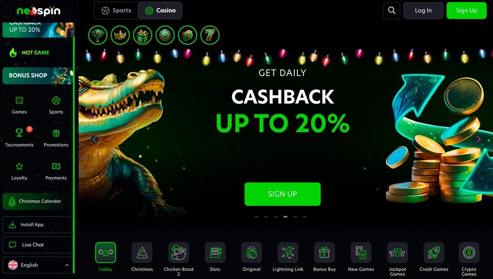 Ugentlig Cashback neospin