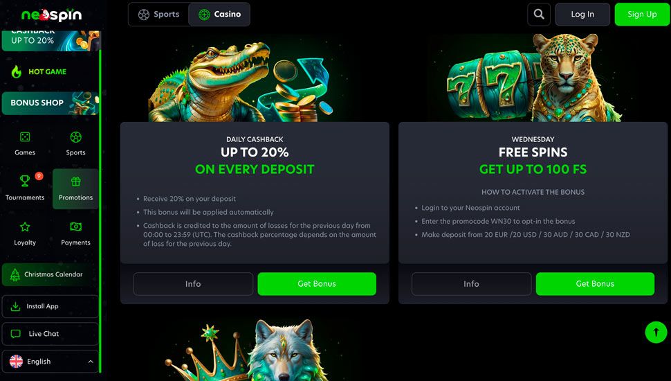 Wednesday Free Spins neospin