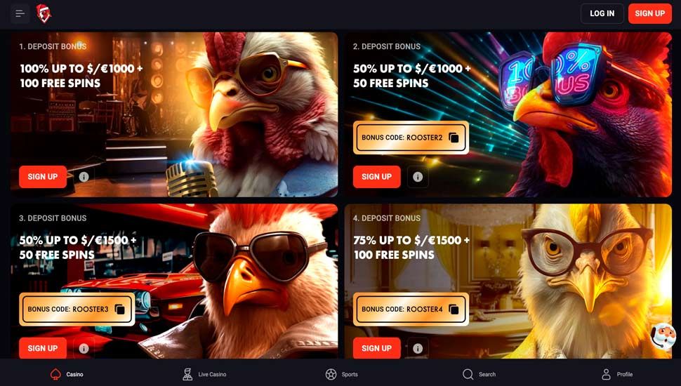 velkomstpakke rooster bet