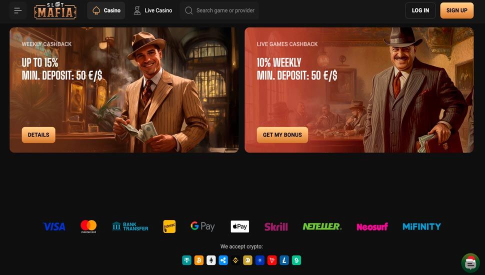 Live casino cashback slotmafia