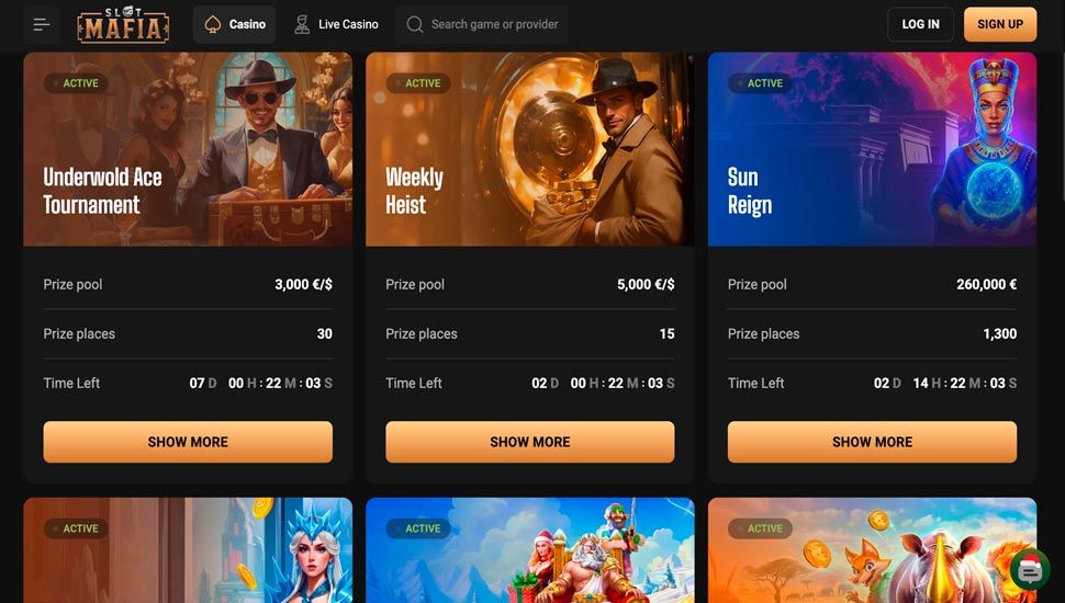 Turneringer slotmafia