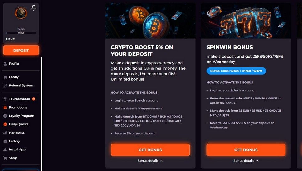 Spinch Crypto Boost