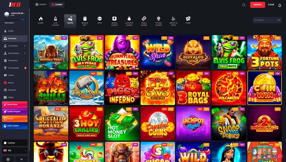 1red Casino spilleautomater
