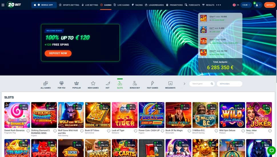 20bet spilleautomater