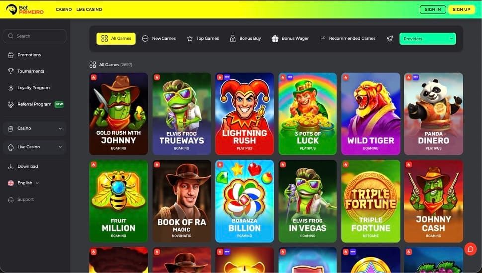 Spilleautomatportefølje BetPrimeiro Casino