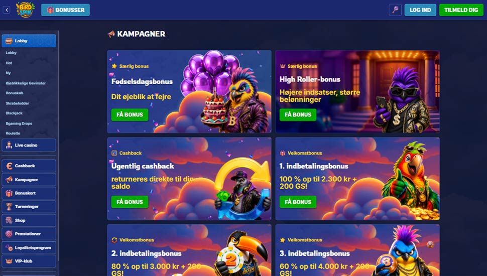 Birdspin Casino kampagner