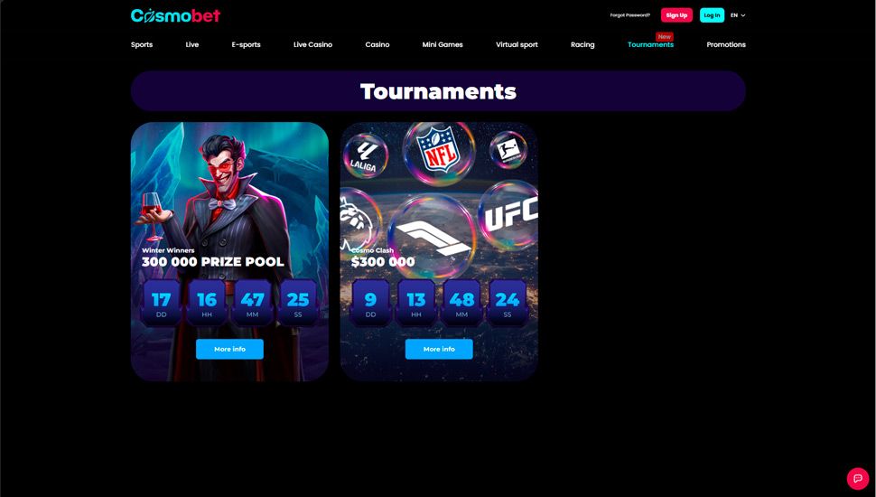 Turneringer CosmoBet Casino