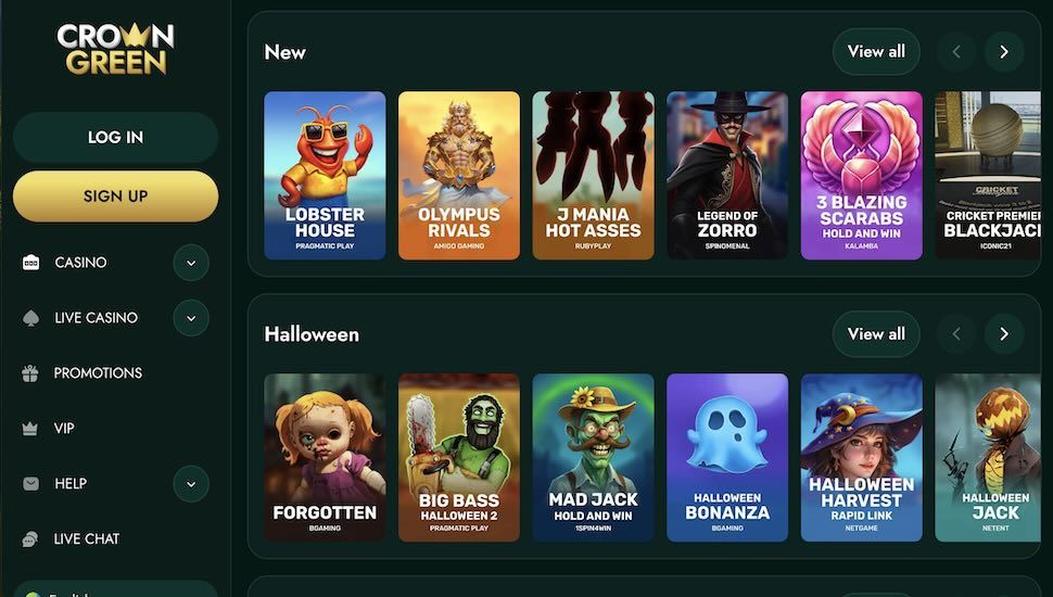 Crowngreen Casino Spil