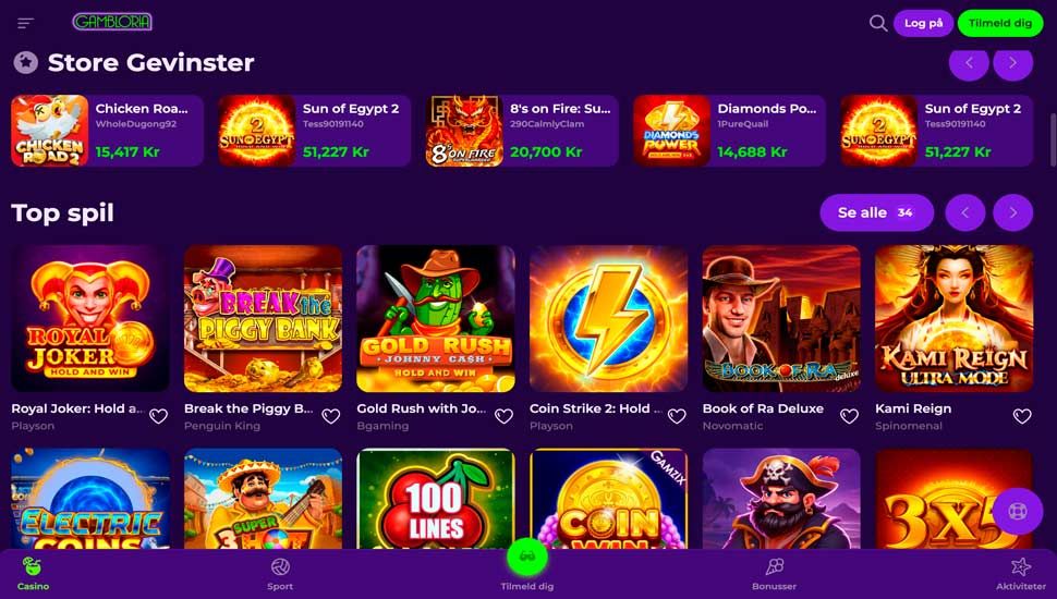 Gambloria spilleautomater