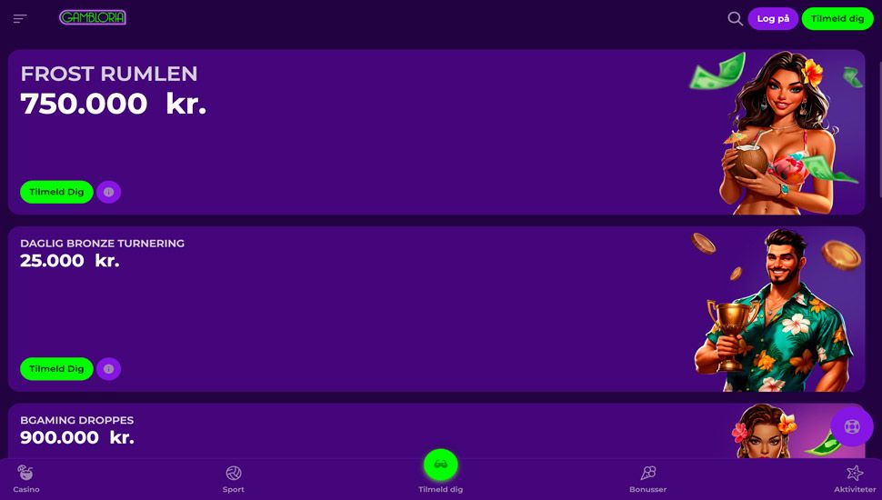 gambloria turneringer