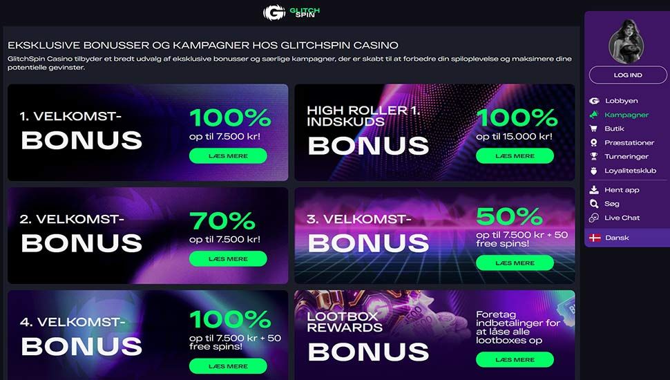 Glitchspin Casino – Oversigt over bonusser