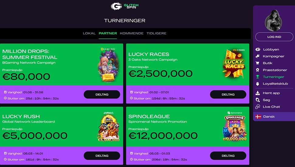 Glitchspin Casino – turneringer