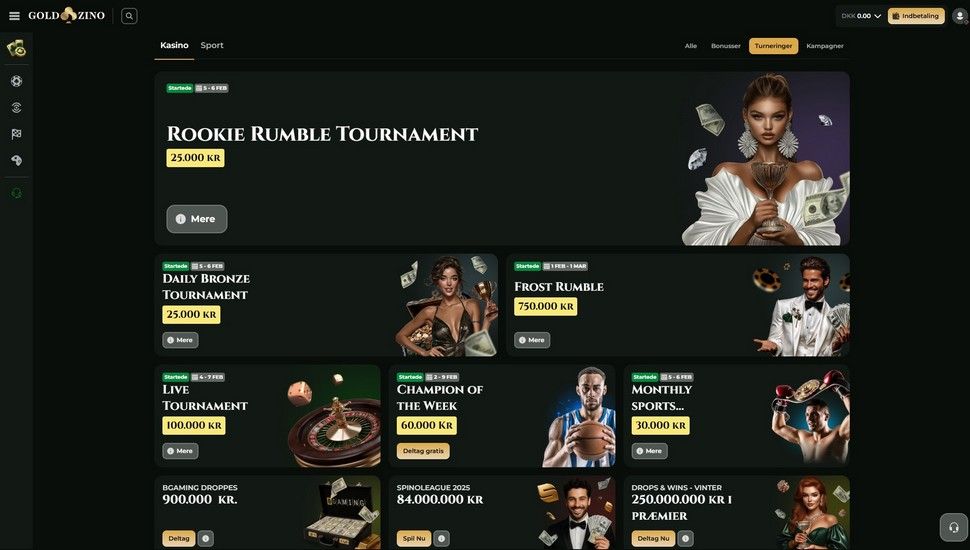 Goldzino casino turneringer