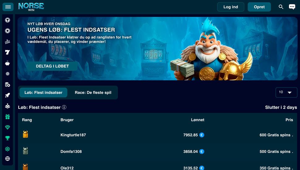 Turneringer Norsewin Casino