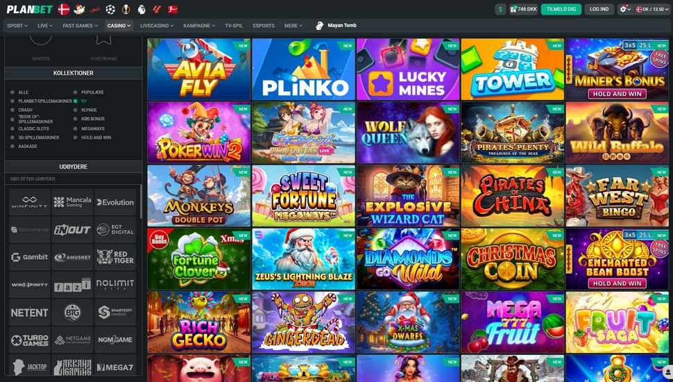 Planbet casino spil
