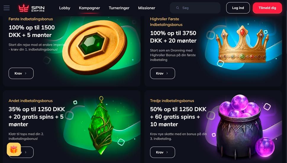 Spinempire casino-bonusser