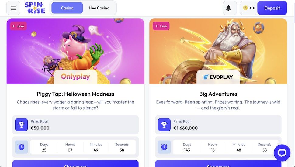 Spinrise Kasino Turneringer