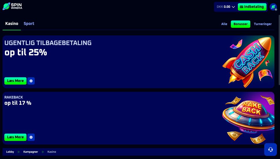 Spinwinera Casino Bonusser