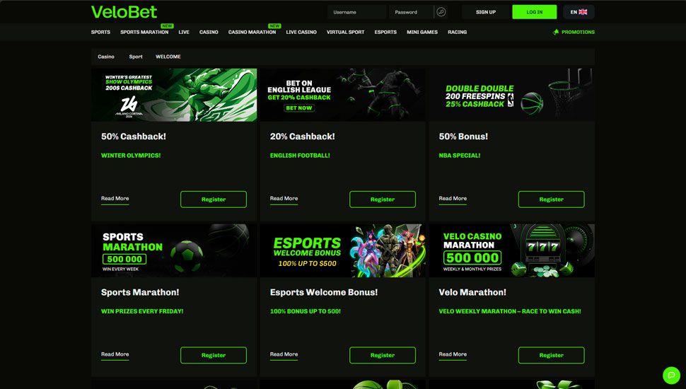 VeloBet casino bonusser