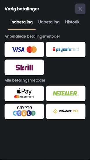 foretrukne betalingsmetode