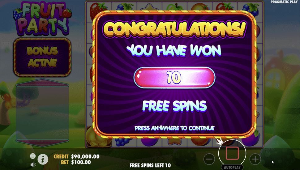 Fruit Party slot gratis spins