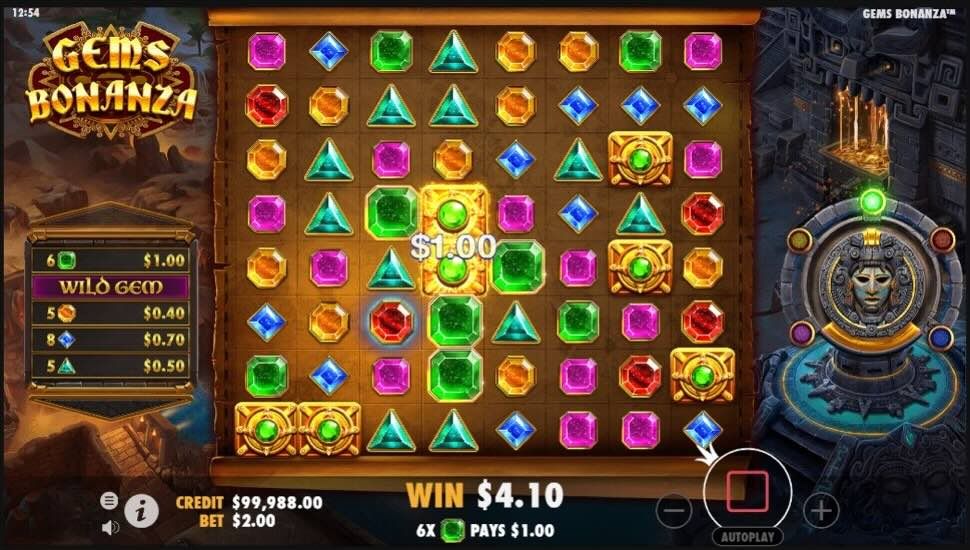 Gems Bonanza Spilleautomater Gameplay