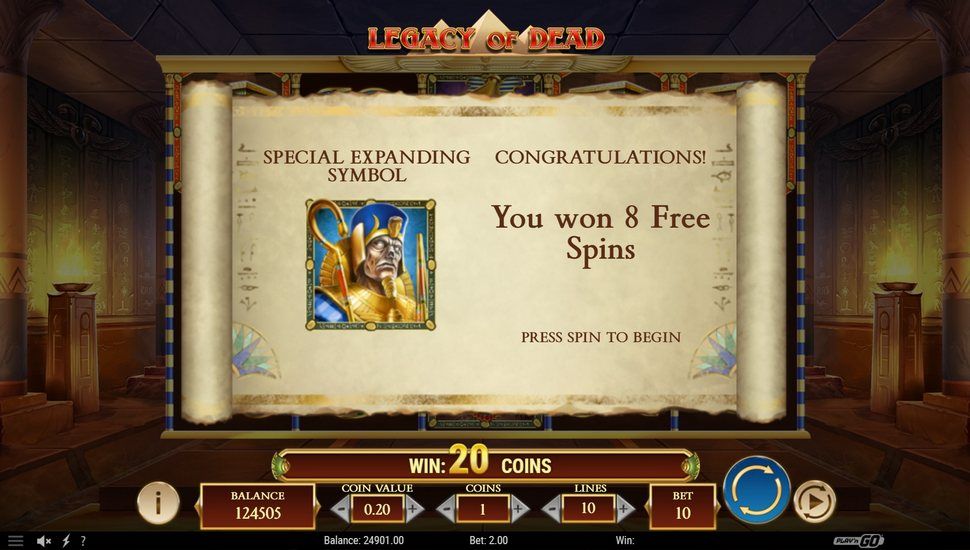 Legacy of Dead slot gratis spins